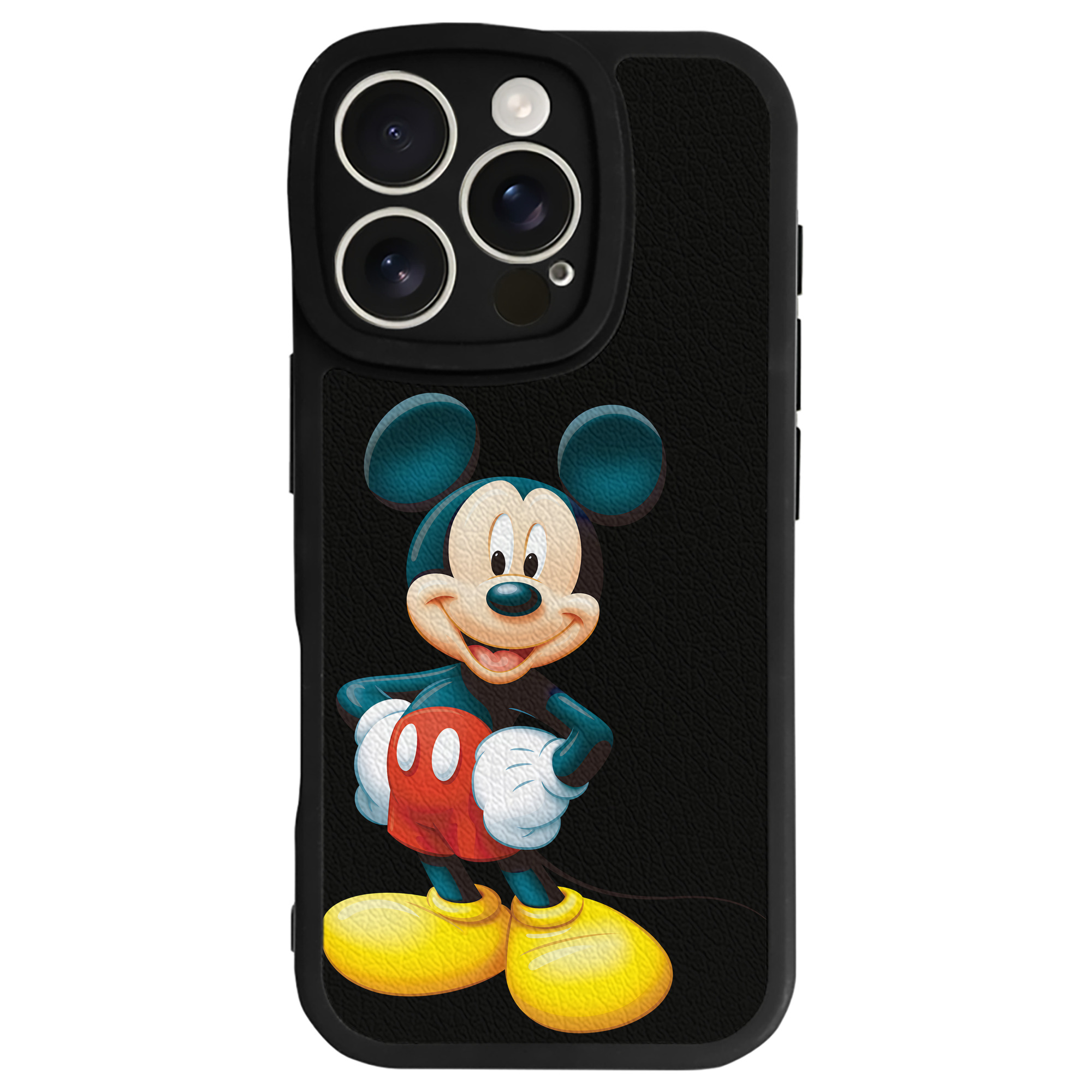 （画像用） ミッキーマウス Mickey Mouse 【iPhone 16シリーズ対応】シリコンスマホケース（レザー調） 材質：シリコン